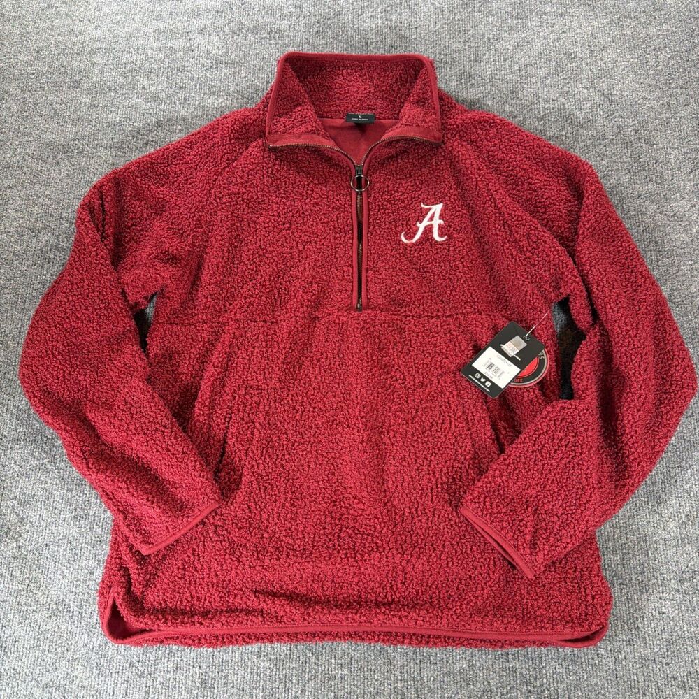 Alabama Roll Tide Womens L Colosseum Terry Quarter Zip New with Tags